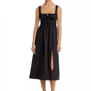 Aqua shirred elastic top dress